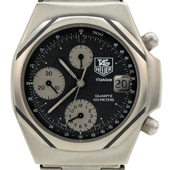 1980's RARE 39mm Men's Tag Heuer Titanium Chronograph 100M Watch! Ref: 223.206! - Picture 3 of 9